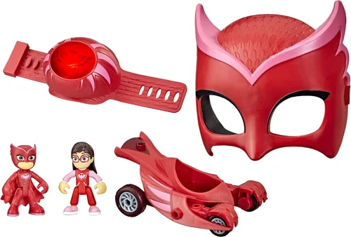 Vista 12 de PJ Masks - Power Pack Set de juguetes de Catboy para preescolar, con 2 figuras de acción, vehículo, pulsera y máscara de disfraz infantil