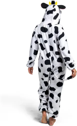 Vista 3 de Spooktacular Creations Unisex Adult Cow Pajama Plush Costume with Hat Tail for Dress Up Party Role Play Theme Party Halloween