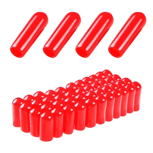 Vista 14 de Cubierta de tapa de extremo redondo de goma 0.08 pulgadas (0.079 in), protectores de rosca de tornillo de PVC flexible de tubería de tubería