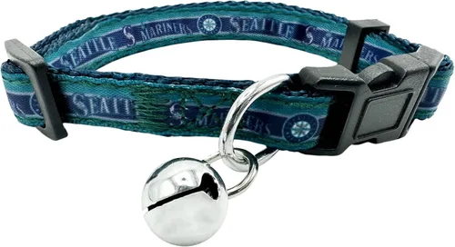 Vista 15 de Pets First MLB CAT Collar Atlanta Braves Satin Cat Collar de equipo de béisbol para perros y gatos. Un collar de gato brillante y colorido