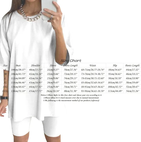 Vista 6 de 2 Piece Outfits for Women Short Sleeve Free Fashion Athletic Yoga Shorts Set Trendy Clothes Essentials Sets Outfits
