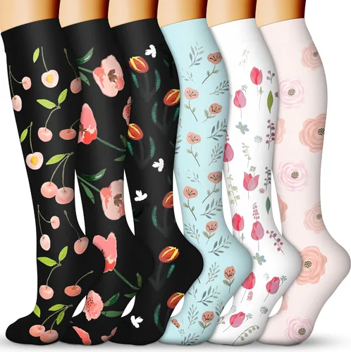 Vista 30 de Calcetines de compresión para mujeres y hombres 15-20 mmHg, mejores para uso médico, enfermería, para correr, atletismo, varices, viajes