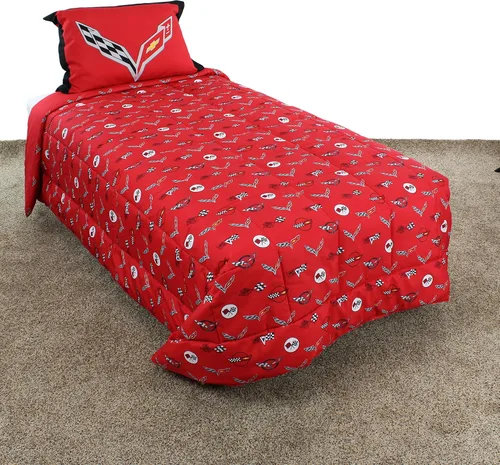 Vista 6 de College Covers Everything Comfy C7 Corvette - Edredón reversible, tamaño matrimonial, 80 x 90 pulgadas