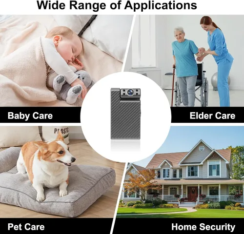 Vista 7 de Mini cámara inalámbrica HD giratoria de 180°, cámara de seguridad WiFi más pequeña, cámara de niñera portátil, visión nocturna, pequeñas cámaras