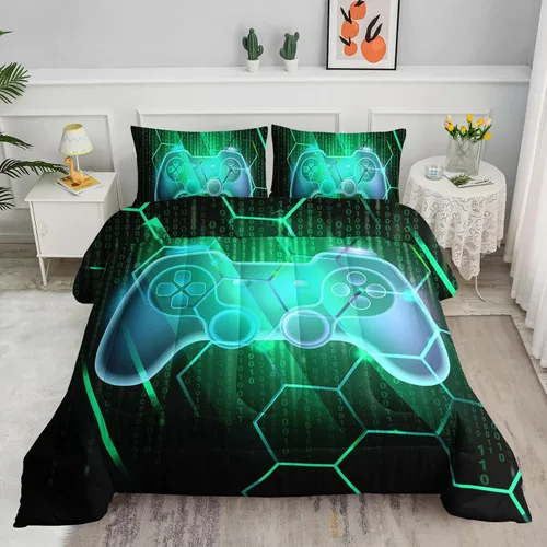 Vista 42 de Juego de edredón para niños Axolotl, tamaño individual, juego de ropa de cama con diseño de autos de carreras para niños, niñas, adolescentes