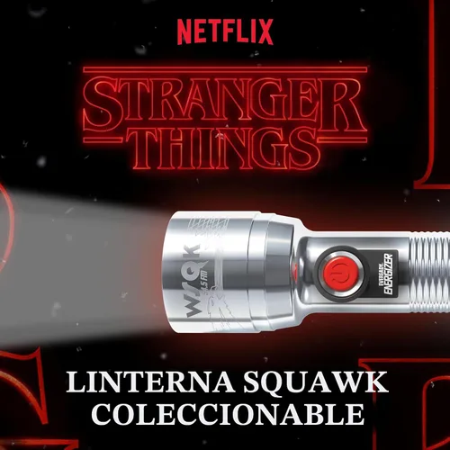 Vista 2 de Energizer Stranger Things Squawk Retro Linterna LED, Linterna de Camping Resistente al Agua y Testada contra Caídas, Edición Limitada, 250 Lúmenes