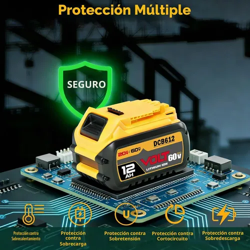 Vista 3 de Batería de iones de litio Dewalt de 20 V/60 V de repuesto de 12000 mAh DCB612 DCB615 DCB609, compatible con herramientas eléctricas inalámbricas