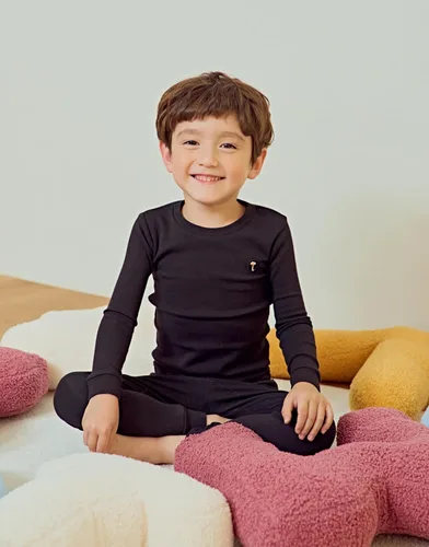 Vista 4 de moimoln Pijama de algodón suave y liso de manga larga para bebés y niños, 6 meses a 5 años