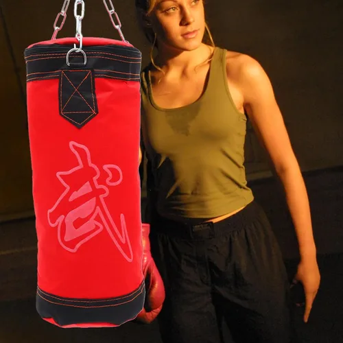 Vista 9 de Saco de arena de lona para entrenamiento de alta resistencia, bolsa de boxeo vacía para adultos, bolsa de entrenamiento de patadas de piel sintética