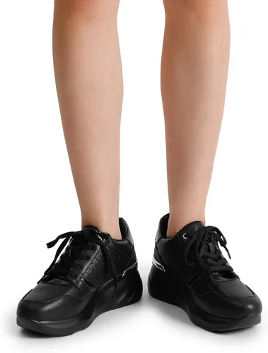 Vista 7 de DREAM PAIRS Zapatos deportivos de cuña para mujer, plataforma de tacón alto, zapatos de moda para uso casual y diario
