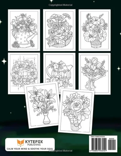 Vista 2 de Seasons of Flowers 50 Beautiful Flowers Coloring Pages For Adults, Women, Seniors, and Mom To Relax and Unwind