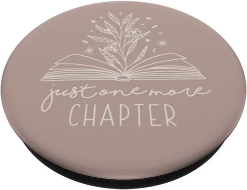 Vista 2 de Just One More Chapter - Amante de los libros florales (rosa topo) PopSockets estándar PopGrip