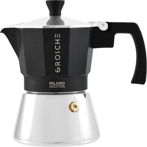 Vista 39 de GROSCHE Milano - Cafetera Moka para estufa, olla de expreso para 3 tazas de café, 5 oz, color negro - Cafetera cubana para estufa, cafetera Moka