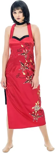 Vista 3 de Ada Wong - Disfraz de cosplay rojo sexy Cheongsam conjunto completo