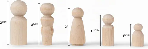 Vista 5 de Cuerpos de muñeca sin terminar, de madera de abedul y madera de arce, set de artista para pintar y personalizar figuras, ideal para manualidades
