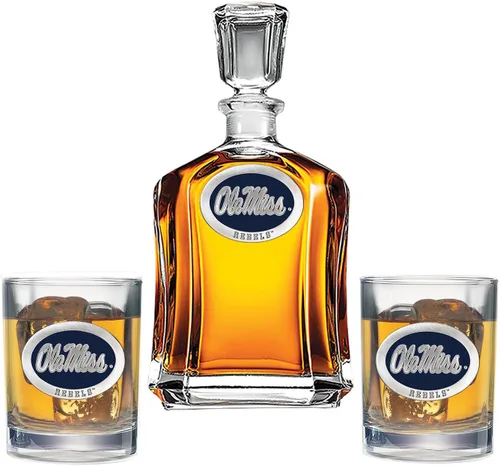 Vista 11 de Heritage Pewter Juego de decantador Appalachian State con 2 vasos combinados, vertedor de 24 onzas con 2 vasos dobles antiguos, vidrio de peltre