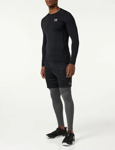 Vista 3 de Under Armour Camiseta de manga larga de compresión HeatGear para hombre Negro (001)/Blanco