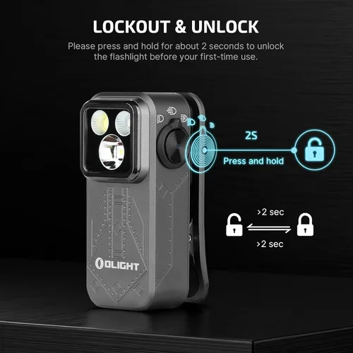 Vista 6 de OLIGHT Oclip Pro linterna EDC con clip, recargable de 500 lúmenes con tres soluciones de iluminación, carga tipo C, luces magnéticas