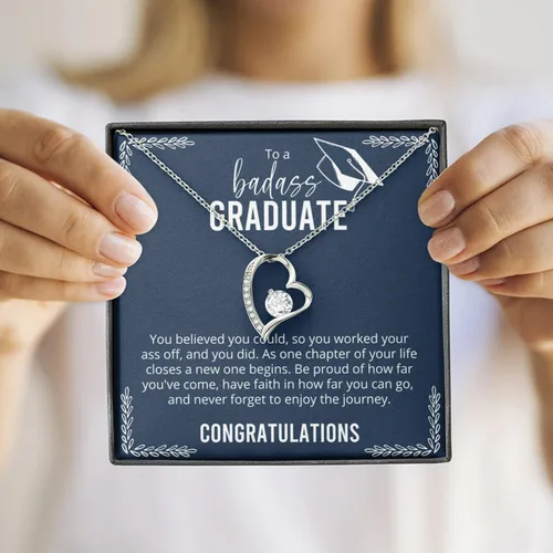 Vista 3 de ZephariO Collar de graduación para ella 2023 - Collar de graduación 2019 para mujer, Cadenas de Plata 925 para mujer, regalos para graduación 2023