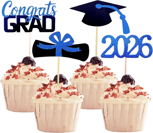 Vista 9 de YuBoBo 2019 - Decoración para magdalenas, decoración para las magdalenas de la fiesta de graduación, año 2019, juego de 48 piezas, 48 pizas