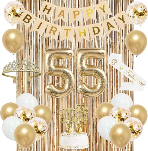 Vista 32 de Trgowaul Decoraciones de 9º cumpleaños para niñas, pancarta, banda y corona, decoración de pastel, globo de número 9, cortinas de flecos