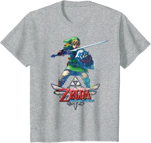 Vista 6 de Camiseta Nintendo Zelda Skyward Sword Link Ready for Battle Negro