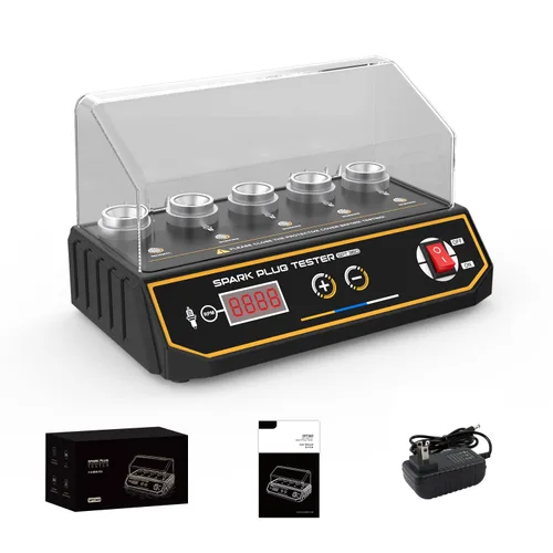 Vista 9 de Probador de chispas para automóvil, probador de bujías de automóvil con detector de doble orificio ajustable automático, analizador de enchufe