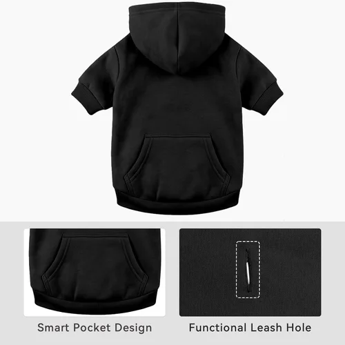Vista 2 de Dog Sweaters for Small Dogs, Dog Hoodie Apparel Sweatshirt Clothes Negro
