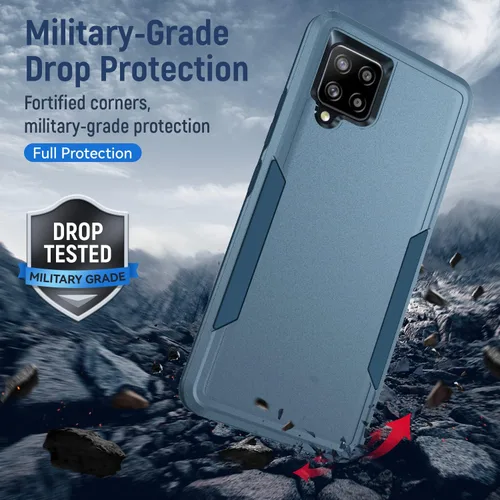 Vista 3 de Asuwish Funda protectora para Samsung Galaxy A42 5G con protector de pantalla de vidrio templado y delgada híbrida de cuerpo completo, accesorios