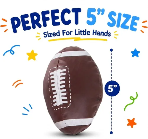 Vista 4 de Liberty Imports Paquete de 4 pelotas deportivas de peluche suave de 5 pulgadas para niños, niños pequeños, fútbol, béisbol, baloncesto, fútbol