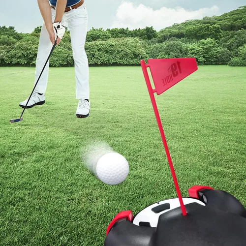 Vista 7 de Copa de retorno automática de pelota de golf, máquina de poner práctica automática, ayuda para entrenamiento de taza de golf, regreso