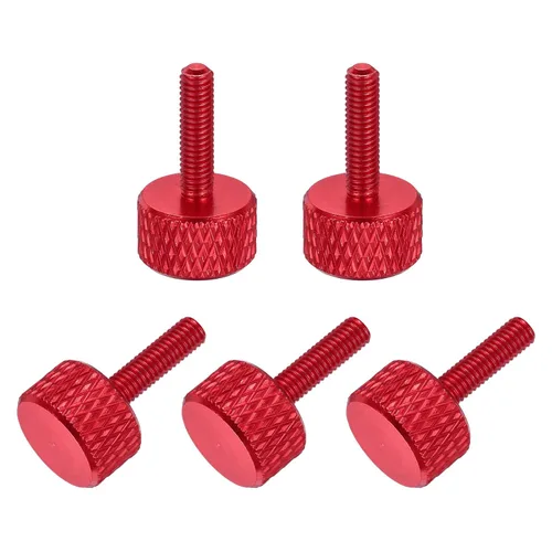 Vista 39 de MECCANIXITY 5 piezas M6x14mm Tornillos de pulgar estriado de cabeza plana, pernos de rosca completa de aleación de aluminio sólido para carcasas