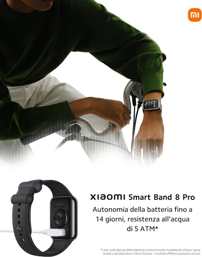 Vista 8 de Xiaomi Smart Band 8 Pro Fitness Tracker, pantalla AMOLED de 1.74 pulgadas, batería de hasta 20 días, 5 ATM, seguimiento de SpO2, monitoreo del sueño