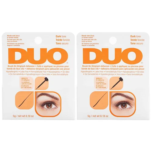 Vista 9 de DUO Pegamento de pestañas con brocha, tono oscuro, adhesivo de pestañas impermeable, pegamento de pestañas de larga duración para racimos y pestañas