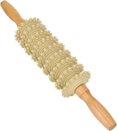 Vista 5 de YUYTE Rodillo de masaje de madera para cintura y muslo, puntos de liberación de piernas delgadas para celulitis, dolor de fascia para mujeres