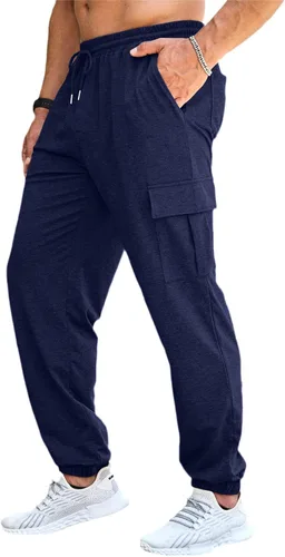 Vista 6 de CTU Pantalones deportivos de entrenamiento de moda para hombre, ligeros, holgados, casuales, con parte inferior abierta