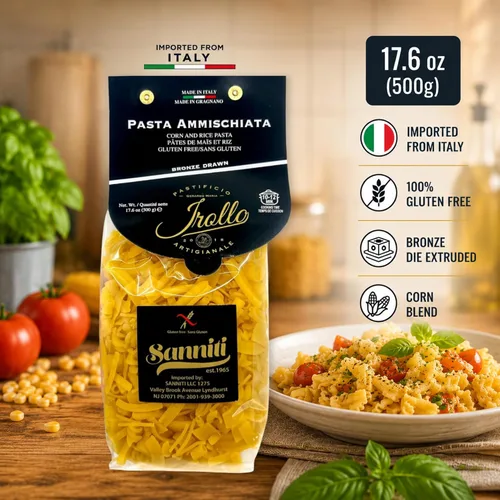Vista 3 de Sanniti Pasta mixta artesanal sin gluten Ammischiata di Gragnano Importada de Italia, 17.6 oz