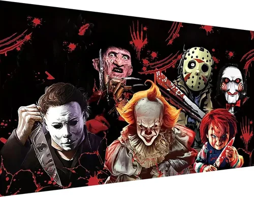Vista 6 de KYOQFVN Kits de Pintura de Diamantes de Halloween para Adultos, Kit de Arte de Diamantes de Payaso de Halloween 5D Redondo Completo, Pintura
