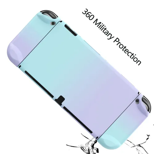 Vista 7 de COMCOOL Dockable Case for Nintendo Switch OLED - 9 FT Military Grade Drop Protection with Tempered Glass Screen Protector and Thumb Grips Protective