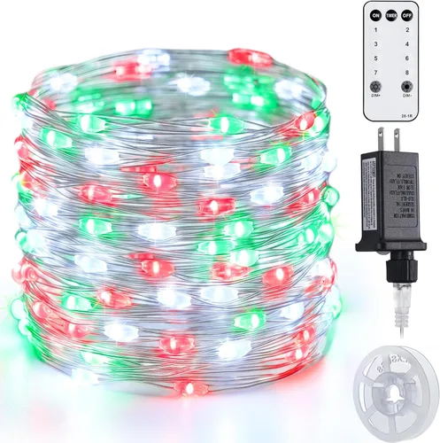 Vista 15 de JMEXSUSS VFairy Lights Luces de Navidad Enchufables Naranja Morado