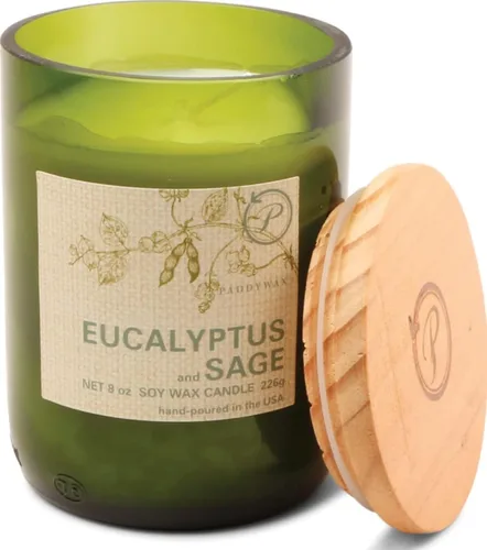 Vista 13 de Paddywax Eco Green Collection - Vela de mezcla de cera de soja en tarro de vidrio, aroma a limón Meyer, recipiente verde con tapa de madera, 8 onzas