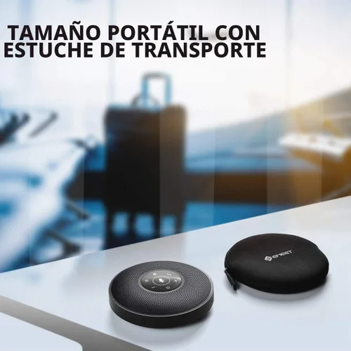 Vista 9 de EMEET Altavoz Bluetooth M2 Negro Altavoz de conferencia para 5-8 personas Conferencia de negocios 360º Recogida de voz 4 AI Micrófono autoadaptable