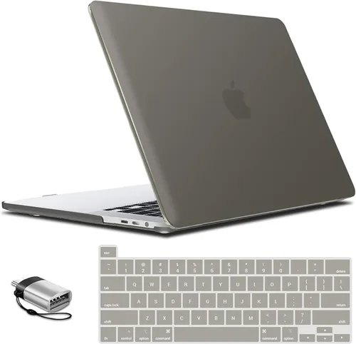 Vista 19 de IBENZER - Carcasa rígida de tacto suave para MacBook Pro de 13 pulgadas con Touch Bar y Touch ID, con funda de teclado y adaptador Type C