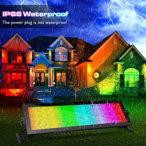 Vista 3 de Barra de Luces LED para Escenario - Paquete de 2, 96W RGBCW Cambio de Color - Luces de Escenario Impermeables IP66 Regulables - Control por APP
