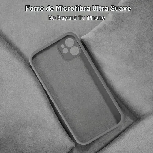 Vista 6 de Vooii Funda compatible con iPhone 11, silicona líquida mejorada con bordes planos, protección de cámara, forro de microfibra antiarañazos suave Gris