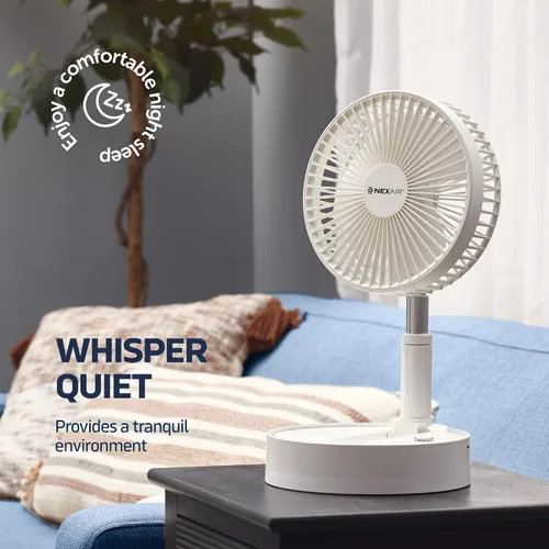 Vista 6 de NEXAIR Ventilador plegable de 8 pulgadas, ventilador portátil oscilante de 4 velocidades de altura ajustable de 14 a 40 pulgadas, ventilador