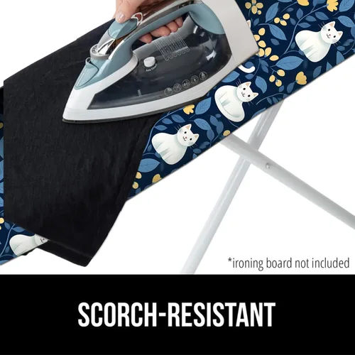 Vista 6 de Funda para tabla de planchar de 15 x 54 pulgadas, resistente al calor, borde elástico resistente, superficie antideslizante, múltiples patrones