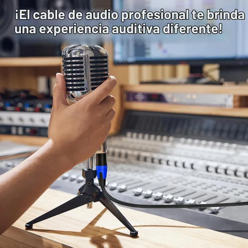 Vista 6 de Paquete de 2 cables XLR macho a hembra de 10 pies, cable de micrófono profesional equilibrado, cobre puro y blindaje dual, compatible