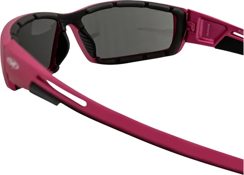 Vista 6 de Global Vision Sly - Gafas de sol acolchadas para mujer, montura metálica rosa con lentes ahumadas