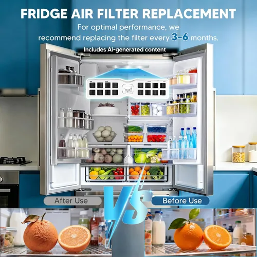Vista 6 de Paquete de 3 filtros de aire de repuesto para refrigerador Frigidaire FRGPAAF2 PureAir AF-2 compatible con Frigidaire FRFC2323AS, FRFC232LAF